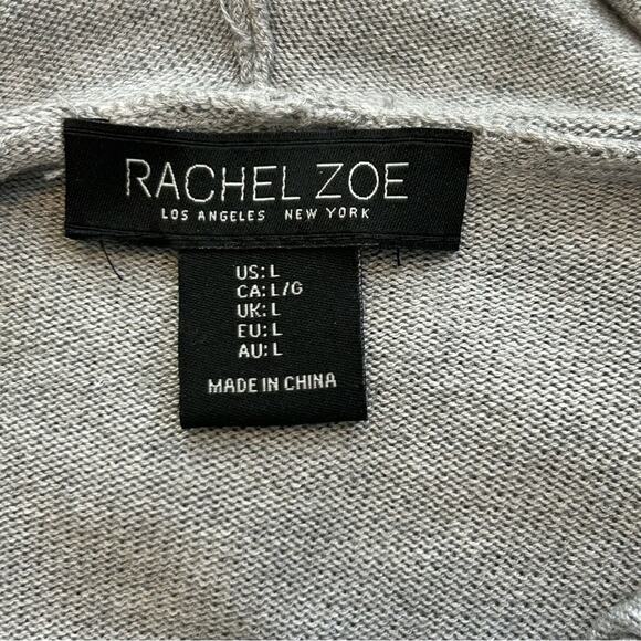 Rachel Zoe Gray Weekend Hoodie Pullover Sweater Cashmere Blend Large - Picture 5 of 9